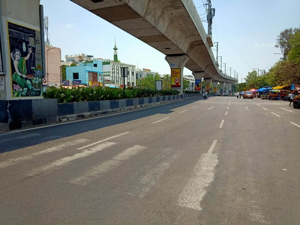 Deserted road in Hyderabad