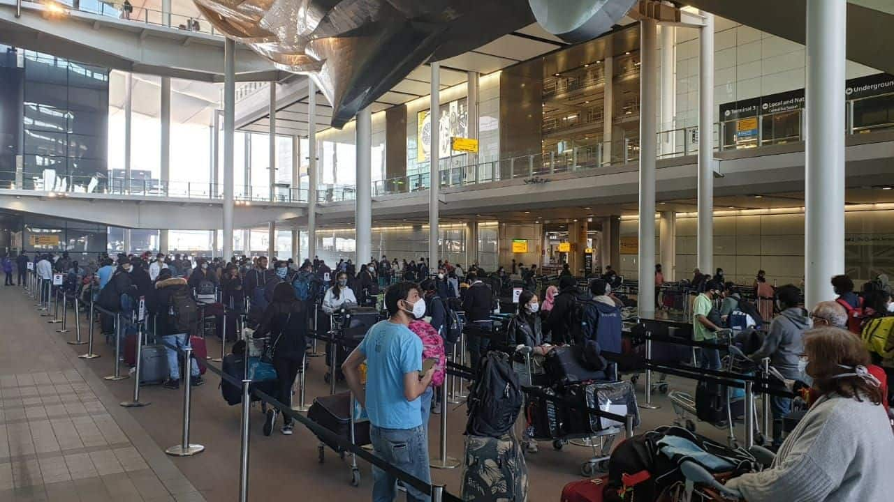 Indians waiting at London airport