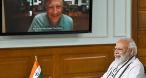 PM Modi discusses COVID-19 situation and vaccine to cure it with Bill Gates