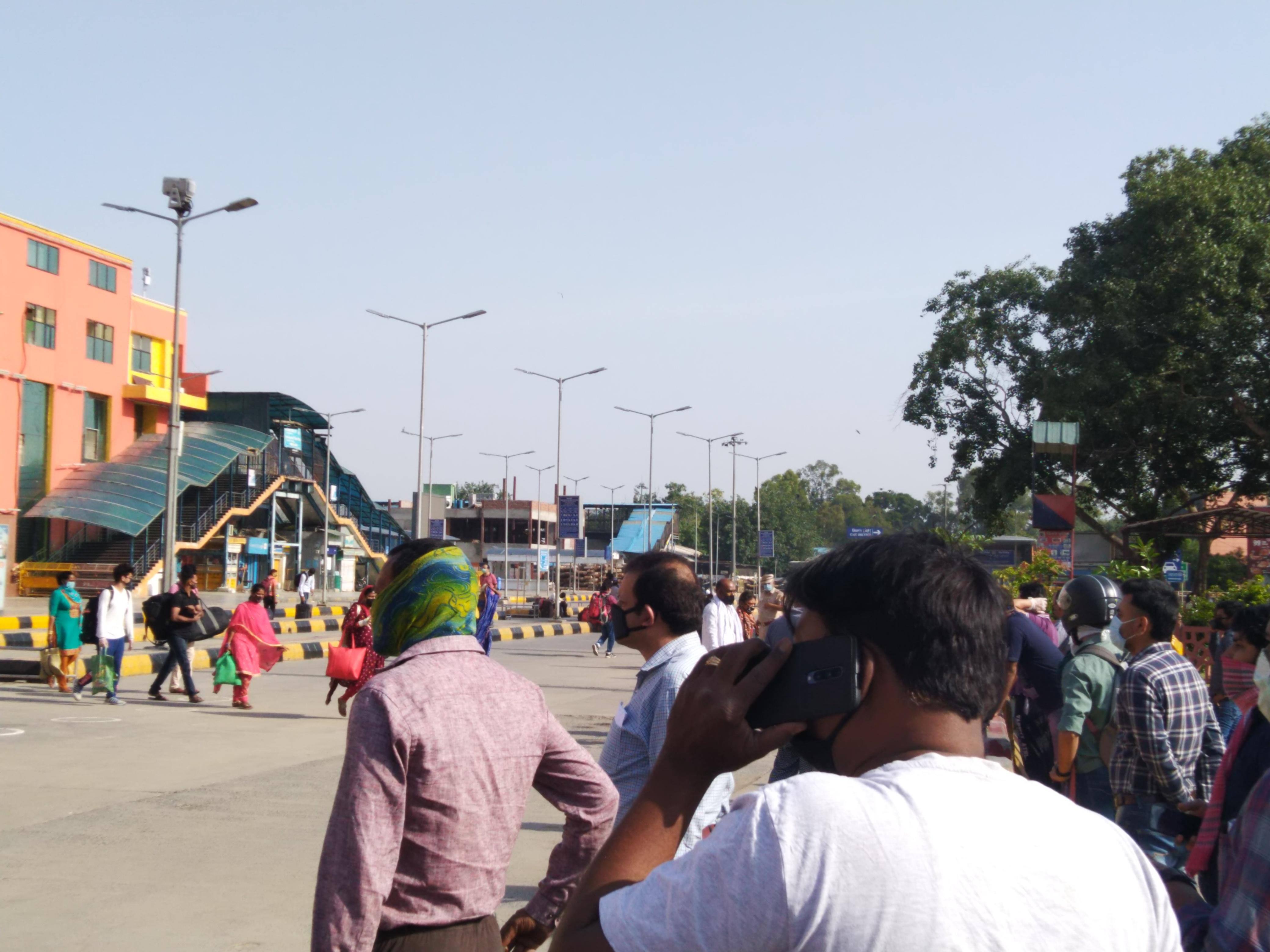 Passengers coming out of New Delhi railway station