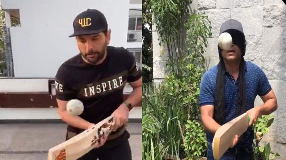 Yuvraj Singh begins &#039;Keep It Up&#039; challenge, Sachin Tendulkar gives it a twist--Watch