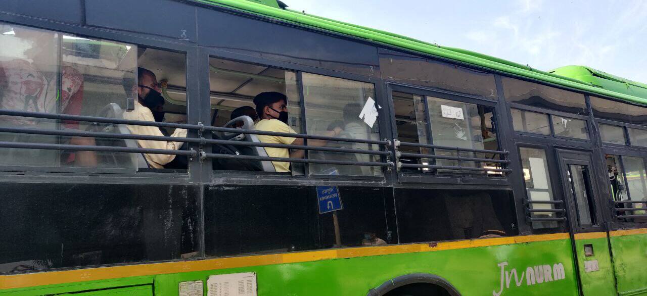 Delhi in DTC buses carrying migrant laborers being for screening