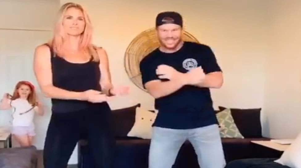 David Warner shakes leg with wife Candice on famous Prabhu Deva song &#039;Muqabla&#039;