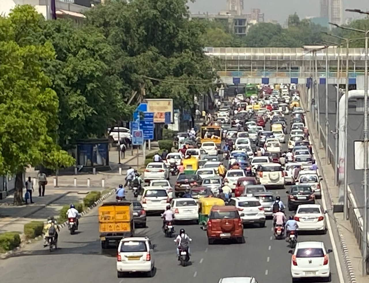 Traffic at ITO in Delhi as the government eases traffic movement