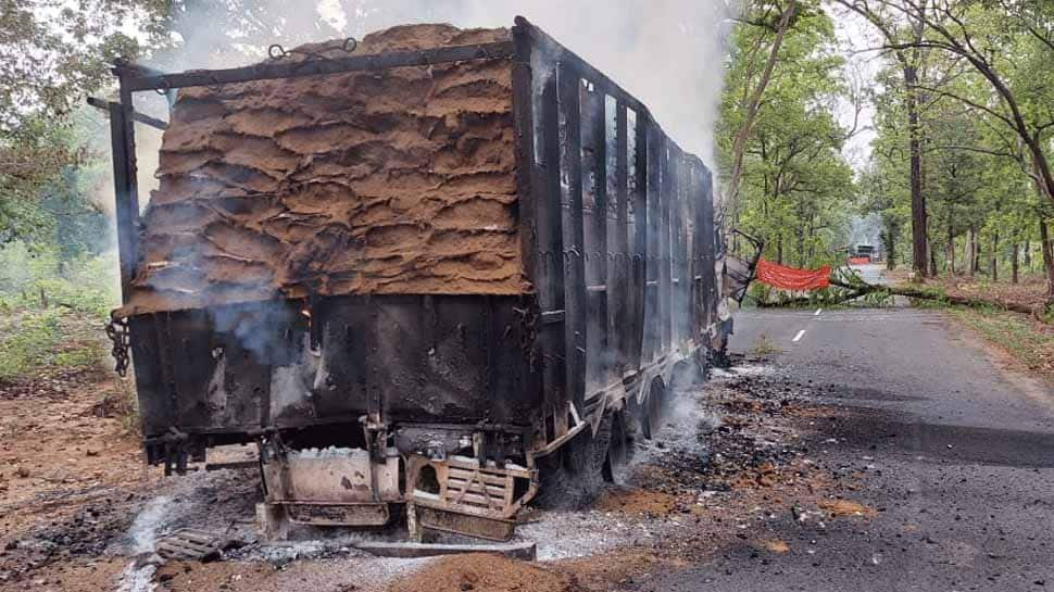 Naxals set four trucks on fire, call for bandh in Maharashtra’s Gadchiroli