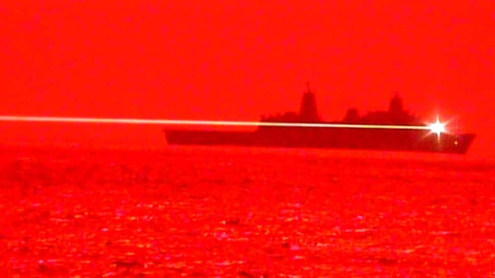 US Navy warship USS Portland tests laser weapon to destroy aircraft mid-air - Watch