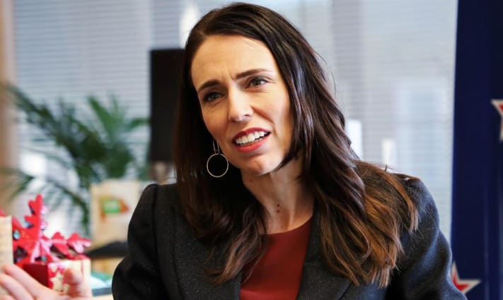 New Zealand PM Jacinda Ardern carries on with TV interview during earthquake