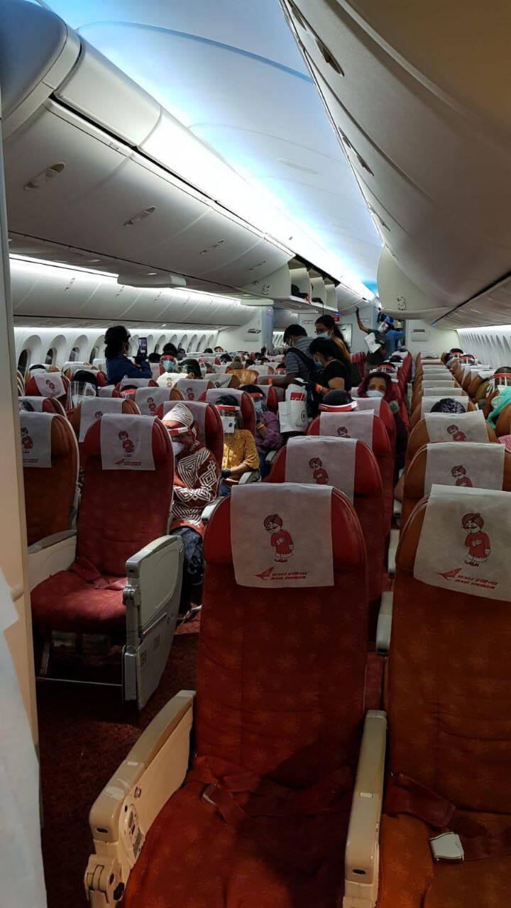 Air India flight prepares for take off