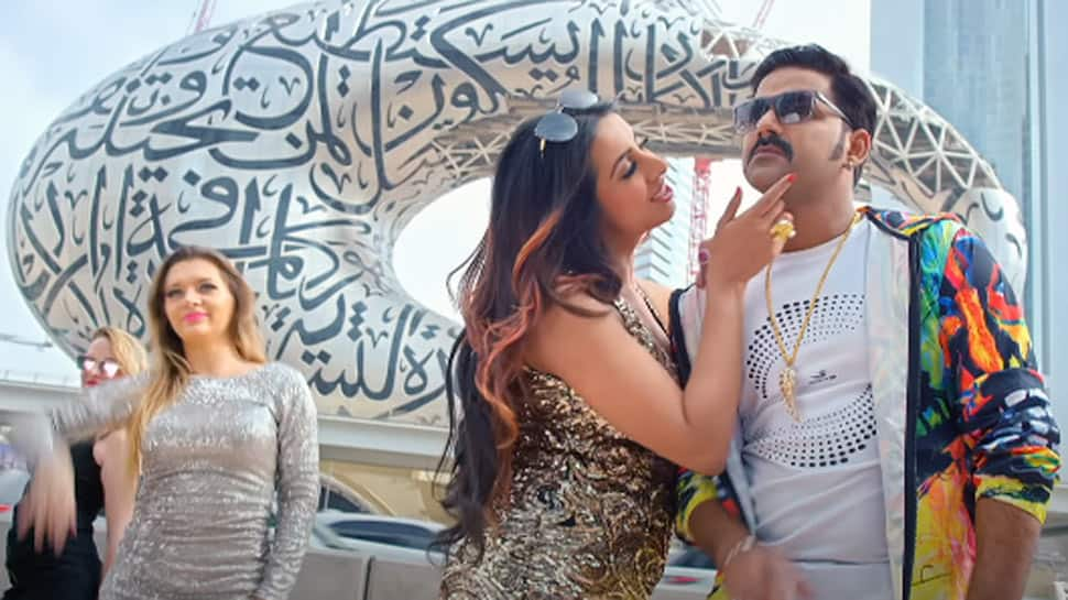 Pawan Singh&#039;s international song &#039;Number Block Chal Raha Hai&#039; with Sanjana Galrani creates a storm online - Watch 