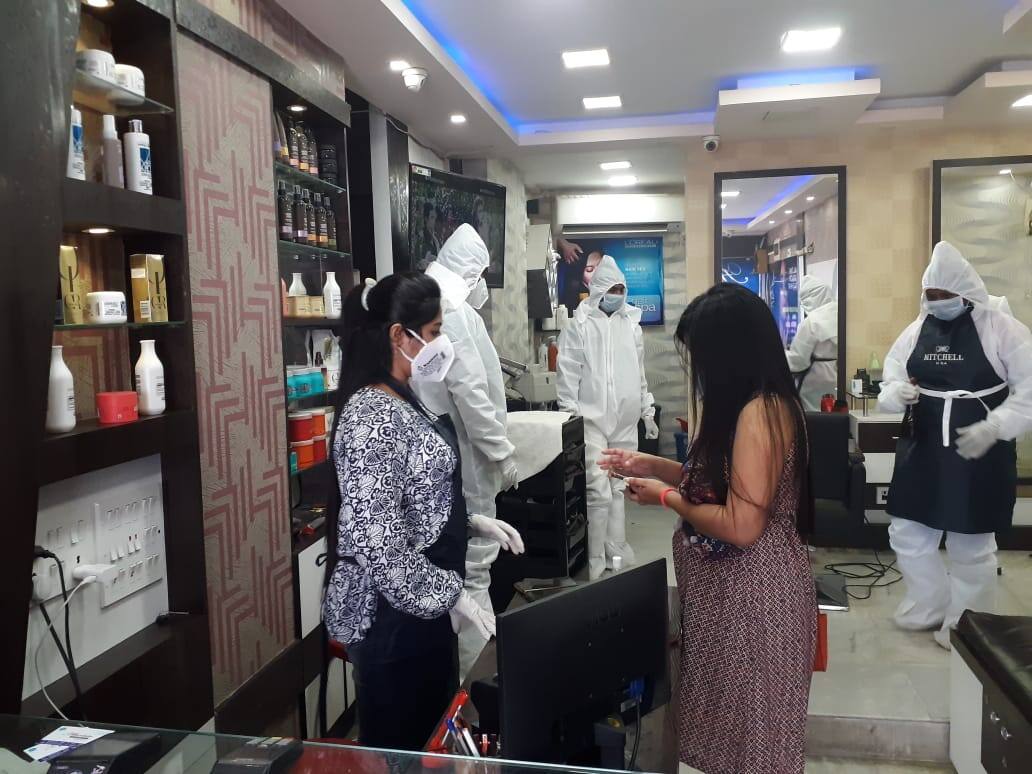 Beauty parlours follow government guidelines on COVID-19 as they reopen in Kolkata