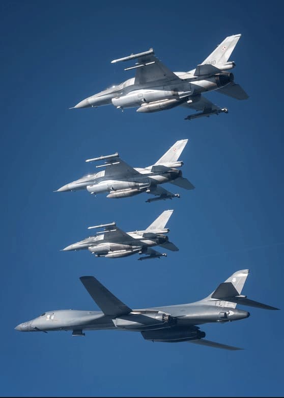 A KC-135 Stratotanker from the 100th Air Refueling Wing along with two other aircrafts enabled the B-1 to complete the round trips 