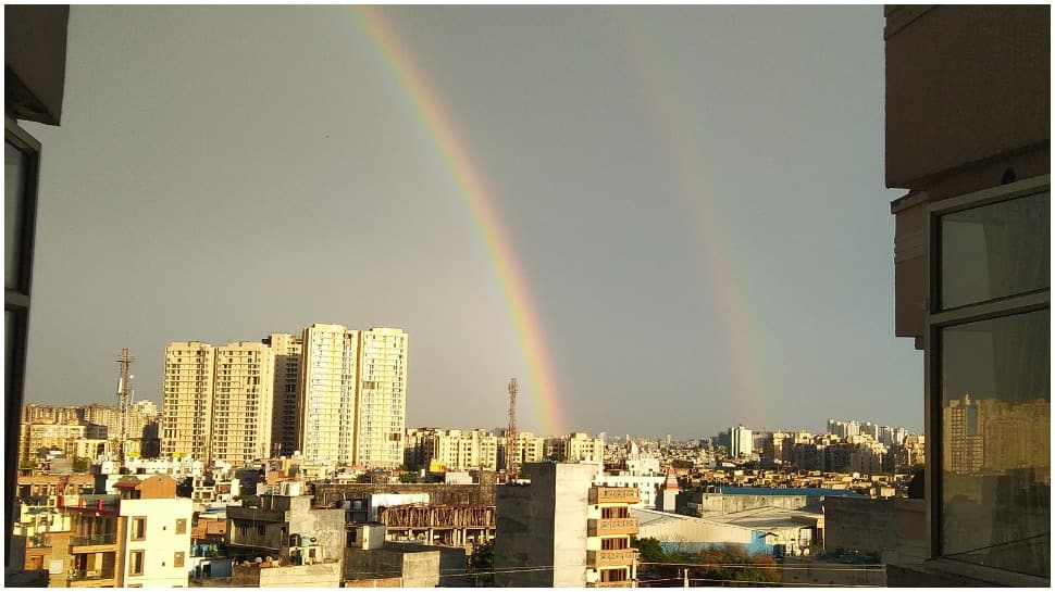 Double rainbows form in skies over Delhi, surrounding areas