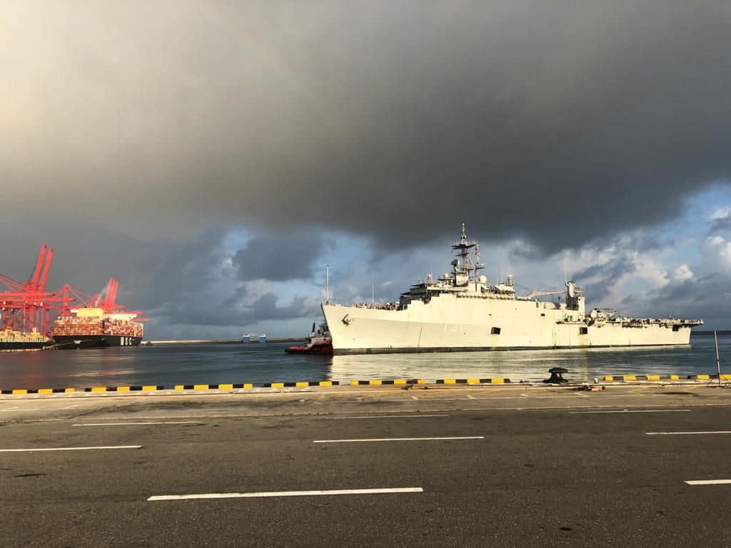 Indian Navy ship INS Jalashwa will sail from Colombo Port today