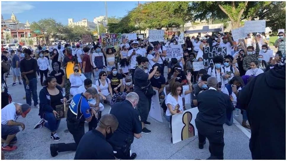 Miami Police Kneel Down In Solidarity With George Floyds Protesters Pics Go Viral World News 8705