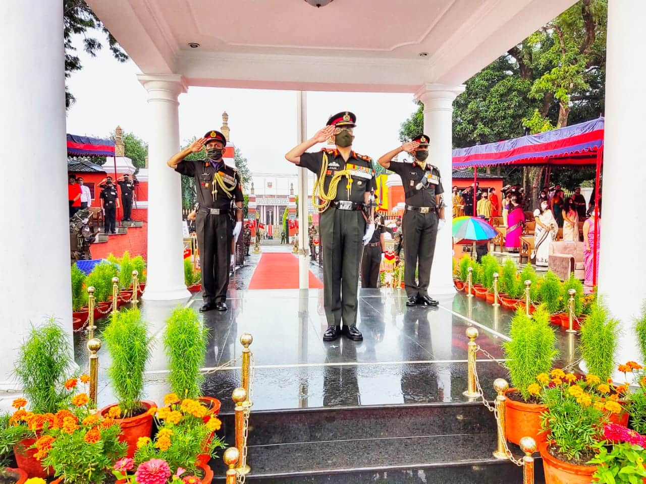 General Manoj Mukund Narawane taking the salute at IMA PoP