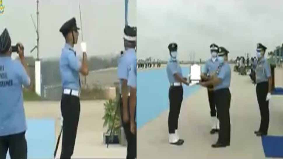 IAF gets 123 officers, Flying Officer Anurag Naik awarded Sword of Honour, Flying Officer Aanchal Gangwal President&#039;s Plaque