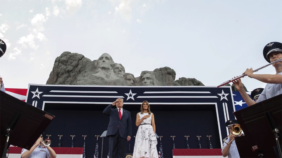 Protesters seek to defame our heroes, says US President Donald Trump at independence day ceremony