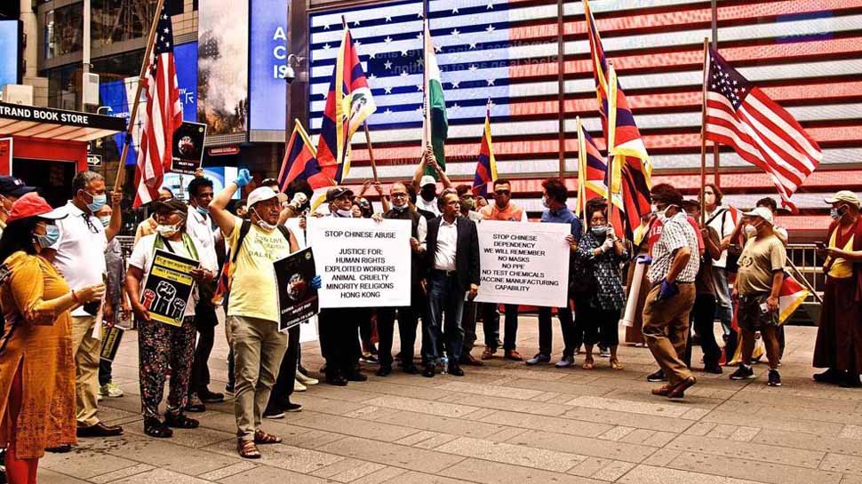 Tibetans hold protest in New York against China for mishandling COVID-19 crisis