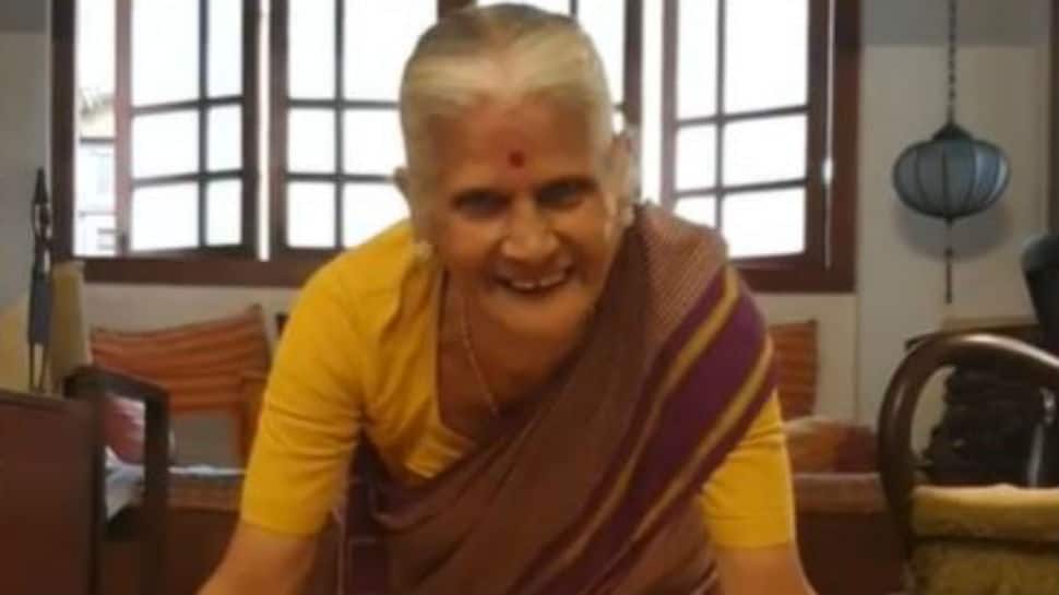 Milind Soman&#039;s mother Usha Soman celebrates 81st birthday with push-ups setting fitness goals x infinity