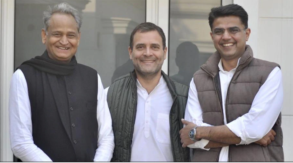 CM Ashok Gehlot With Rahul Gandhi and Sachin Pilot