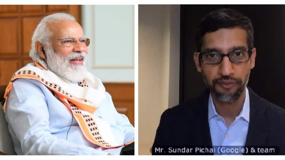 PM Narendra Modi interacts with Google CEO Sundar Pichai, discusses COVID-19, data security, cyber safety