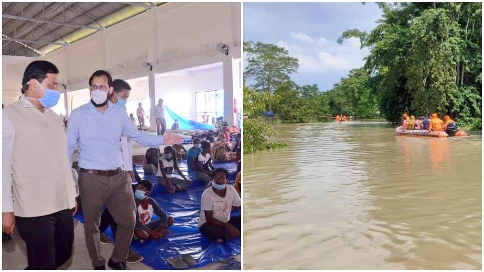 Assam floods: Nearly 22 lakh people in 27 districts affected, CM Sarbananda Sonowal visits relief camps