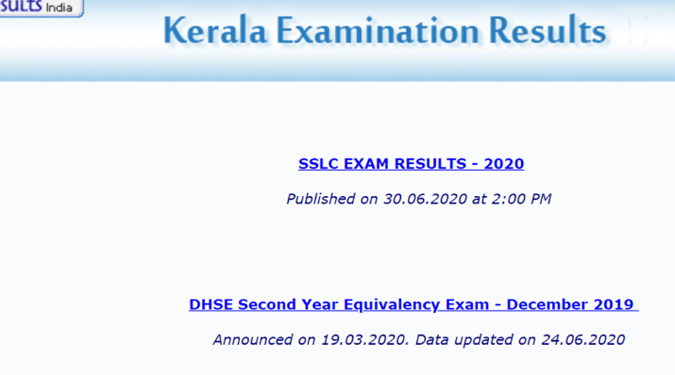 Kerala Dhse 2 Results 2020 To Be Out At 2 Pm On Keralaresults Nic In India News Zee News