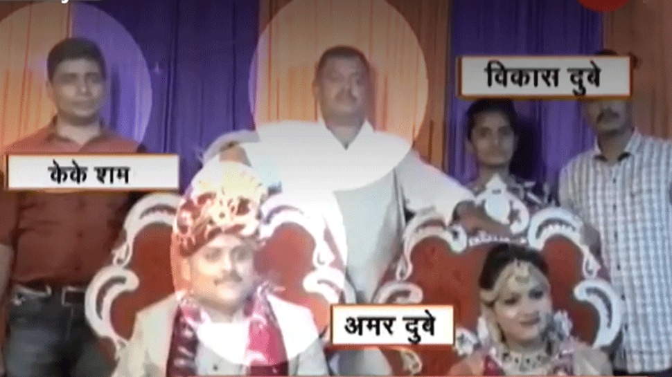 Vikas Dubey, suspended cop KK Sharma at henchman Amar Dubey&#039;s wedding — Viral video