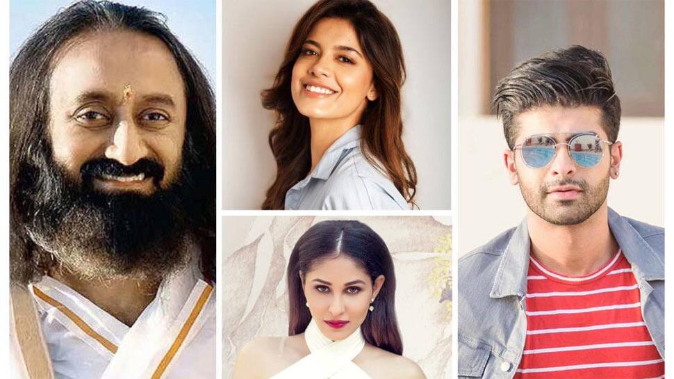 Former Mr India International Darasing Khurana, Asha Bhat and Pooja Chopra interact with Sri Sri Ravi Shankar online