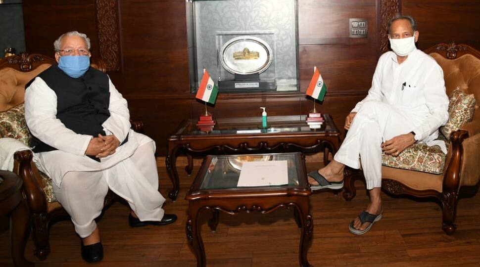 Rajasthan CM Ashok Gehlot meets Governor Kalraj Mishra after 2 Bharatiya Tribal Party MLAs extend support