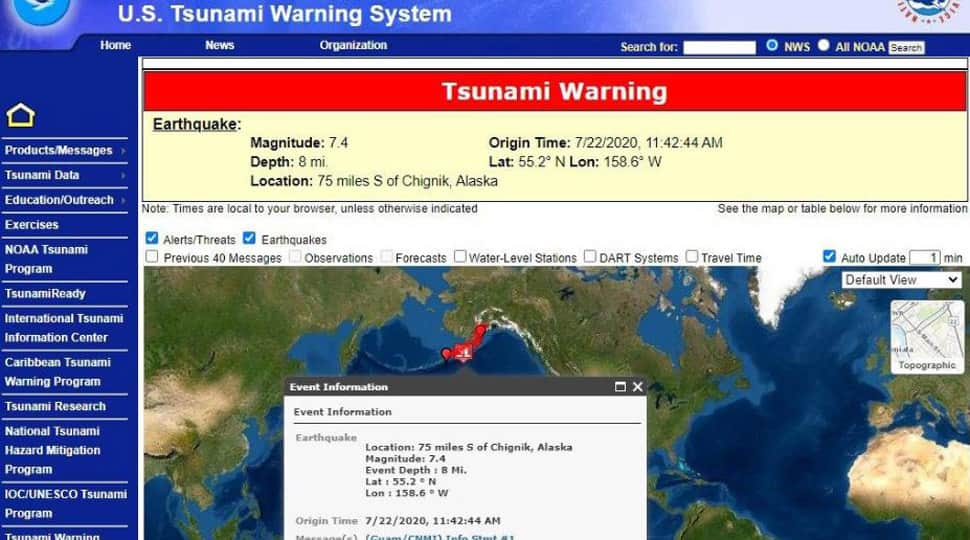 Tsumani warning issued after 7.8 magnitude earthquake hits off Alaska in US