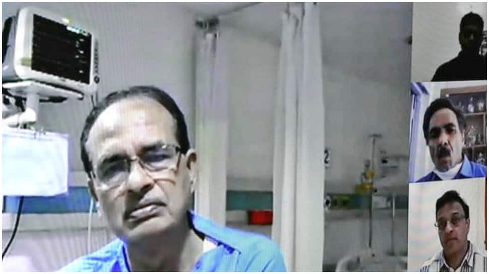 Madhya Pradesh CM Shivraj Singh Chouhan reviews coronavirus COVID-19 situation from hospital