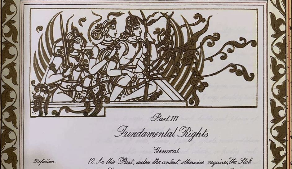 Union Minister RS Prasad shares Lord Ram&#039;s photo from original copy of Constitution