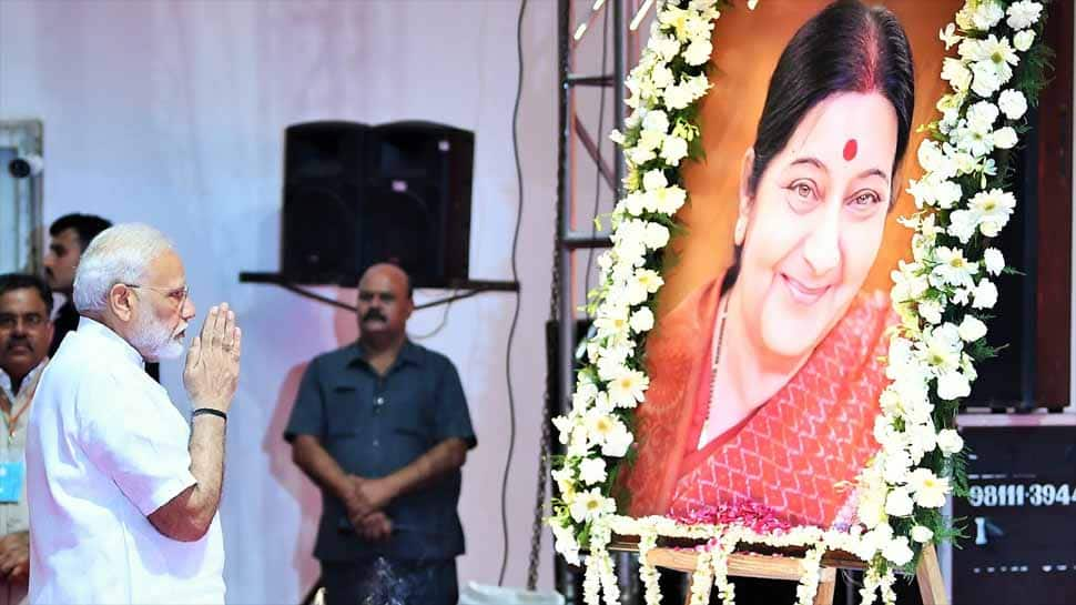 PM Narendra Modi pays tribute to Sushma Swaraj on her death anniversary