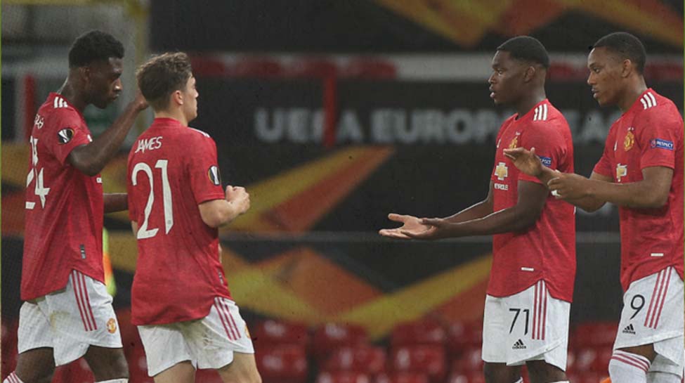 Below-strength Manchester United move into Europa League last-eight
