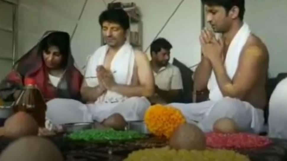 Sushant Singh Rajput, his sister Priyanka and her husband perform puja at his Mumbai home in this unseen viral video