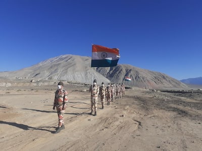 ITBP jawans celebrated Independence Day on the banks of Pangong Tso lake in Ladakh 