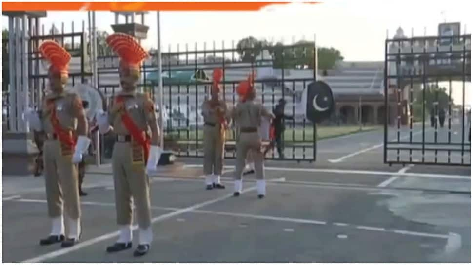 Beating retreat ceremony held at Attari-Wagah Border as part of I-Day celebrations