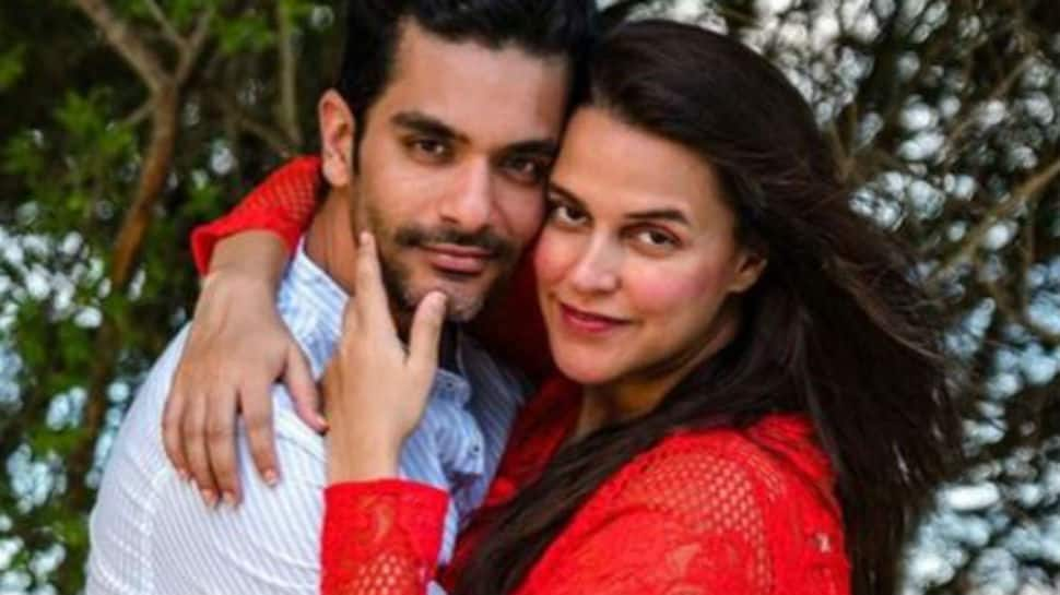 &#039;Hottie&#039; Neha Dhupia gets a romantic birthday wish from husband Angad Bedi, see pics