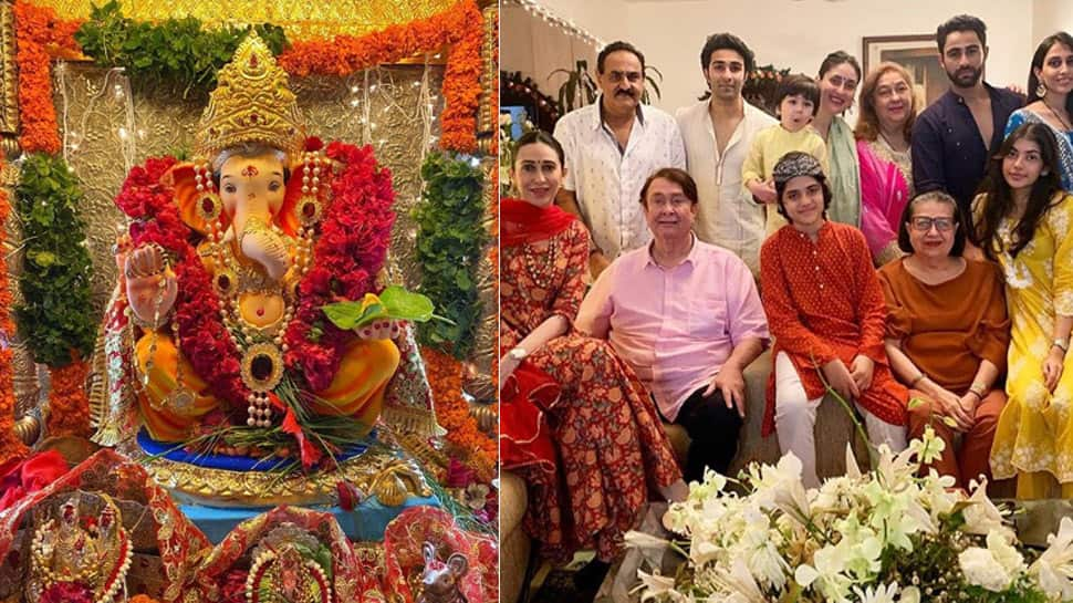 Kareena, Karisma, Taimur and family&#039;s Ganpati darshan at aunt Rima Jain&#039;s house calls for a freeze-frame - In Pics