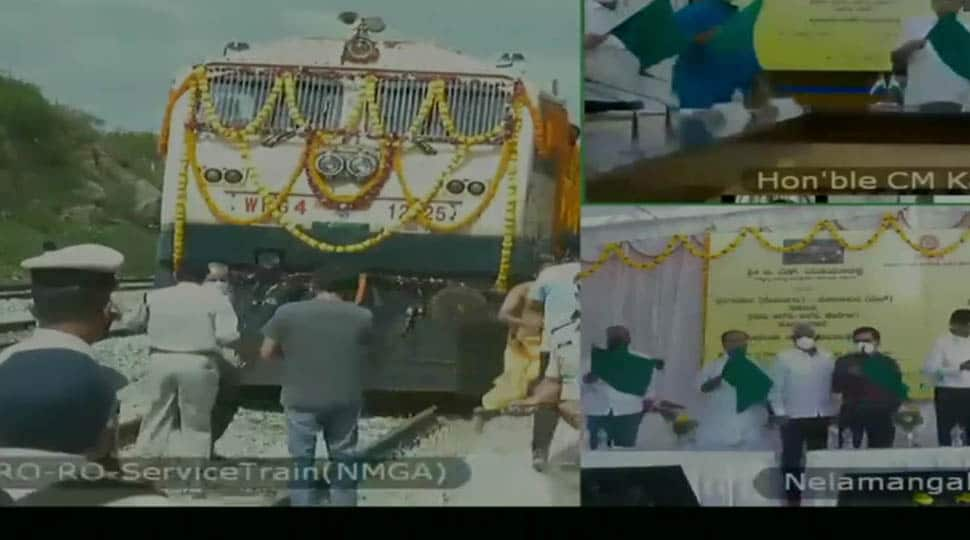 Karnataka CM BS Yediyurappa flags off first RORO train from Bengaluru to Solapur on August 30