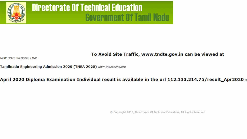 TNDTE Tamil Nadu Diploma result 2020 declared at tndte.gov.in: Check direct link here