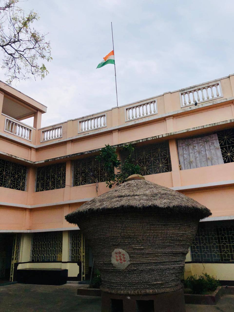 National Flag at half-mast at Former President Pranab Mukherjee’s ancestral home