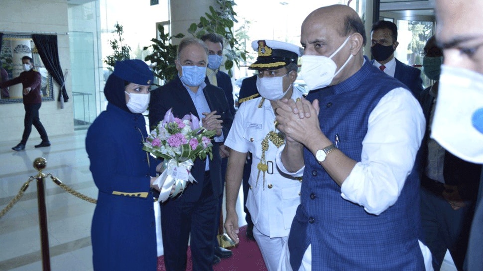 Defence Minister Rajnath Singh arrives in Tehran, to meet his Iranian counterpart 