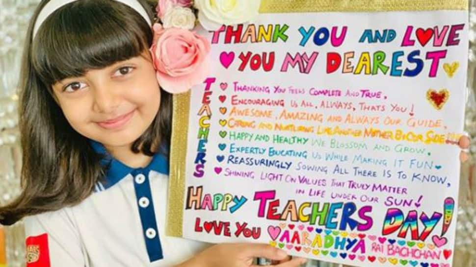 Aishwarya Rai Bachchan shares daughter Aaradhya&#039;s Teachers&#039; Day greeting. We are all hearts