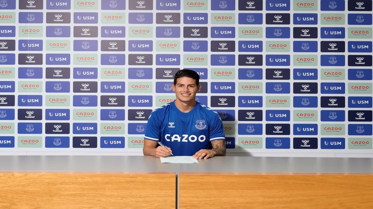 English Premier League side Everton sign Columbian midfielder James Rodriguez from Real Madrid on two-year deal 