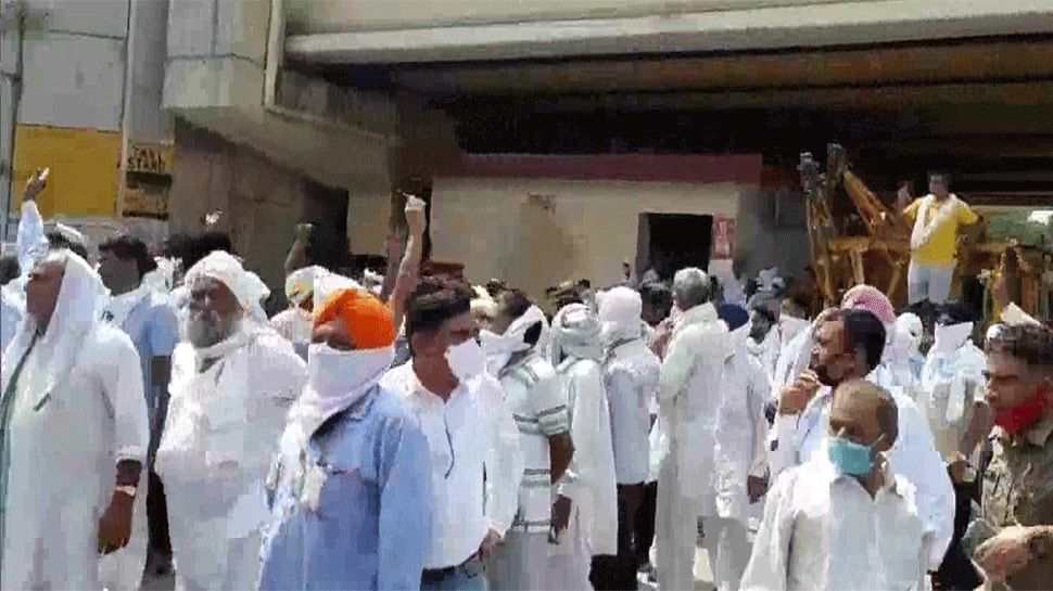 Haryana farmers protest against three agriculture ordinances fearing loss