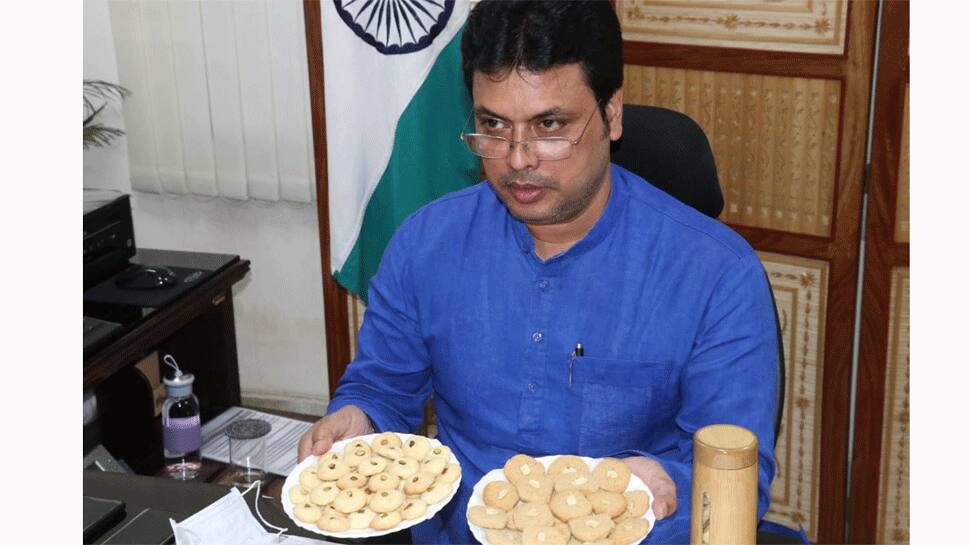 Tripura CM Biplab Kumar Deb launches bamboo cookies, honey bottle to promote &#039;vocal for local&#039; initiative