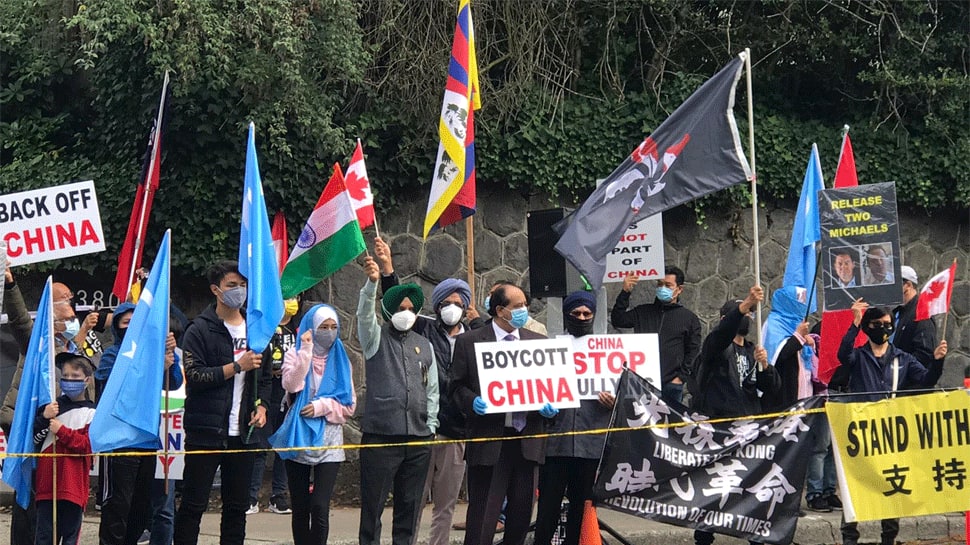 Friends of Canada- India, 7 other organisations stage protest against China in Vancouver