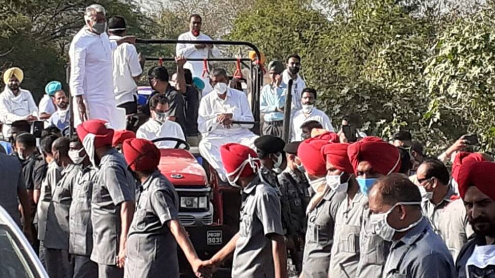 Rahul Gandhi drives tractor in Punjab as farmers protest against Centre’s farm laws